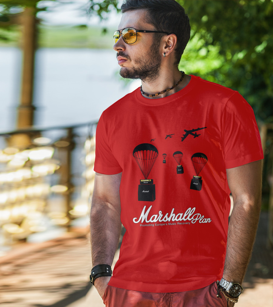 Marshall Plan Amplifiers Parachuted For Europe's Music Recovery T-Shirt