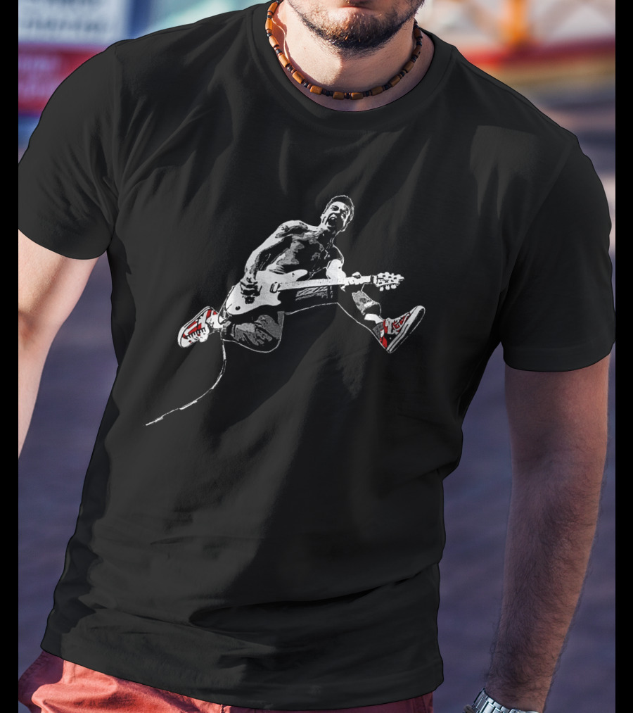 Guitarist Jumping With Red Sneakers T-Shirt