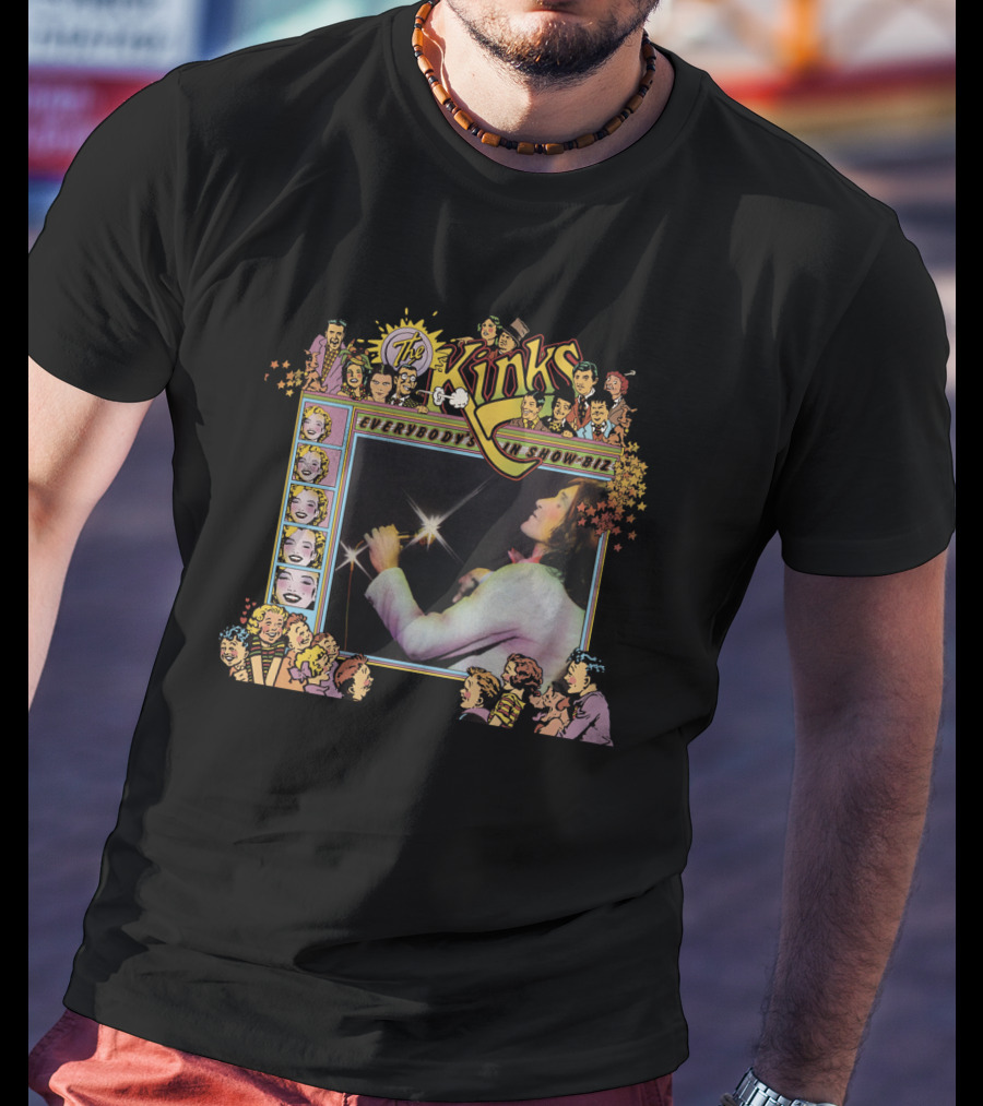 The Kinks Everybody's In Show-Biz Vintage Graphic With Cartoon Characters T-Shirt