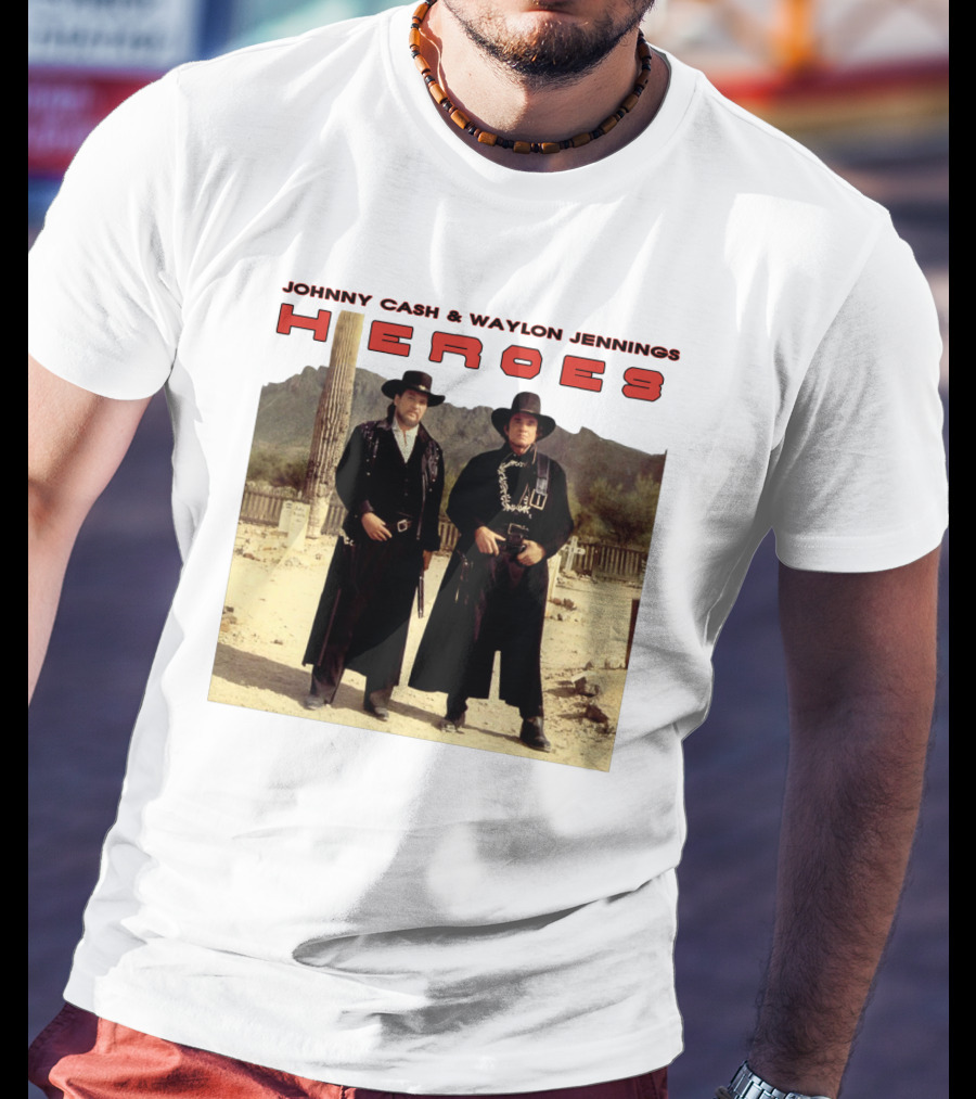 Johnny Cash And Waylon Jennings Heroes Western T-Shirt