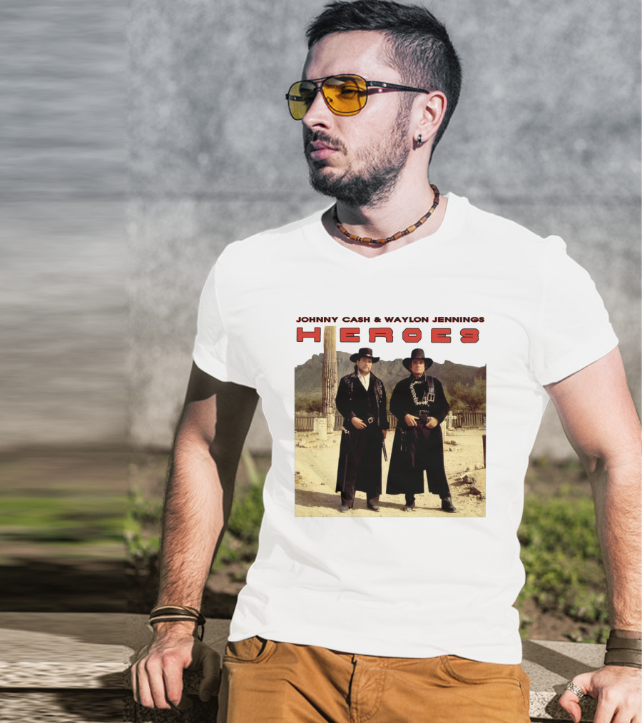 Johnny Cash And Waylon Jennings Heroes Western T-Shirt
