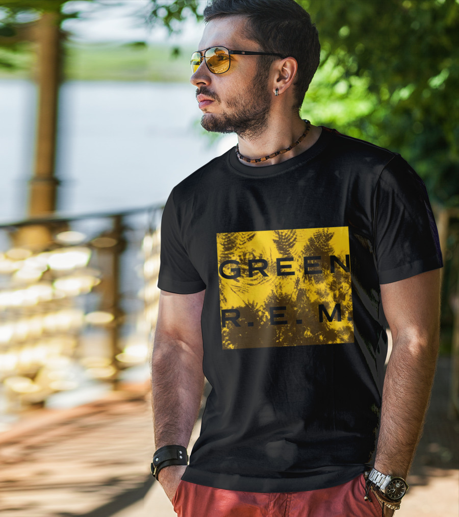 R.E.M. Green Album Fern Pattern 09 Vintage Yellow T-Shirt