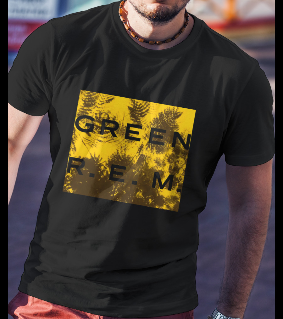 R.E.M. Green Album Fern Pattern 09 Vintage Yellow T-Shirt