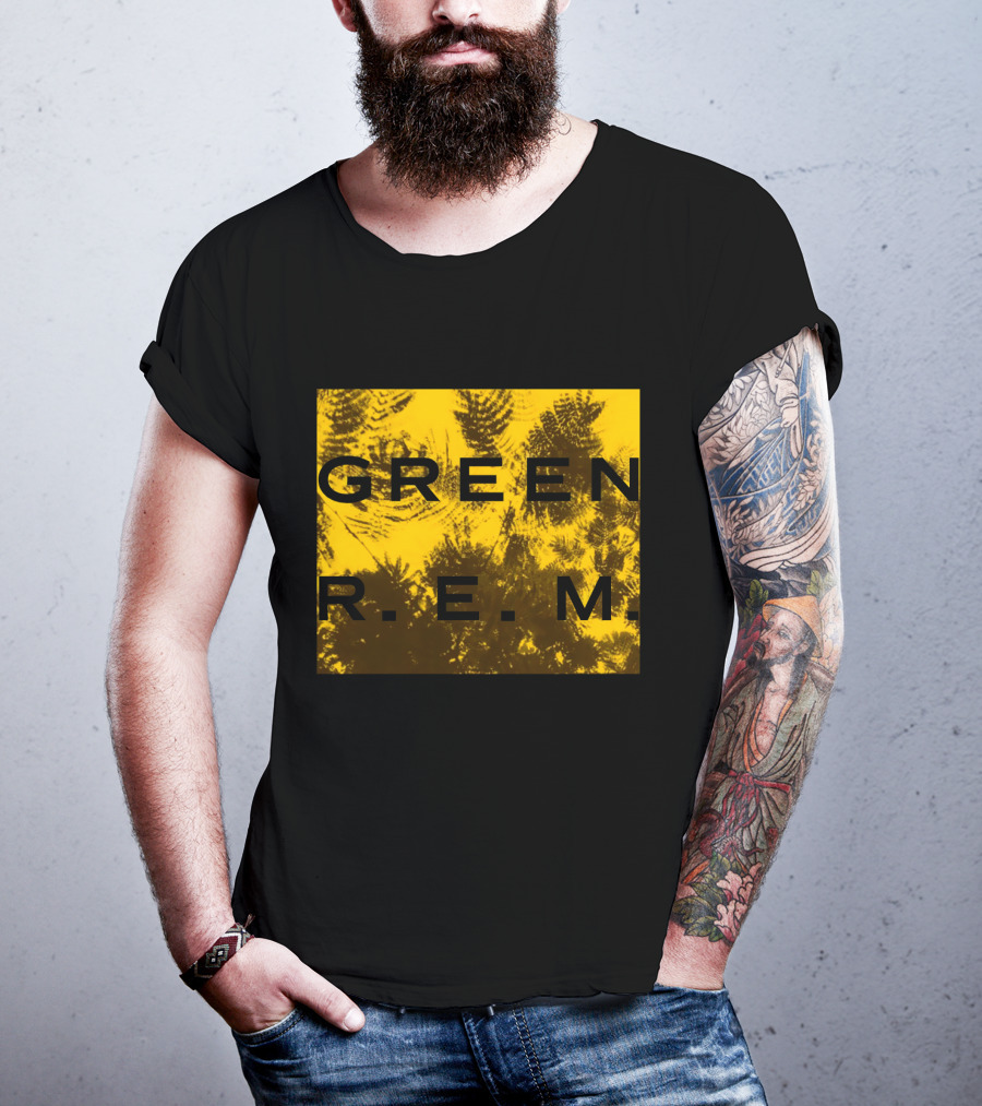R.E.M. Green Album Fern Pattern 09 Vintage Yellow T-Shirt