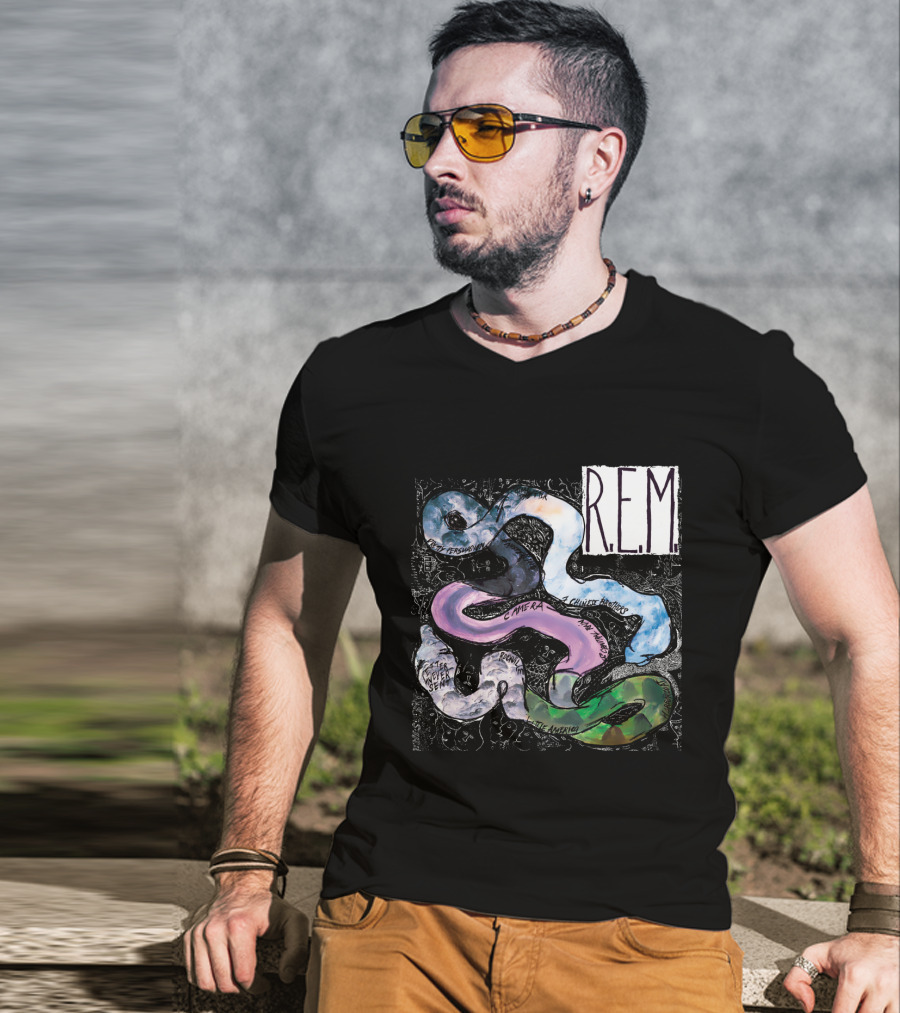 R.E.M. Fifteen Reckoning Camera Seven Chinese Letter Adventure T-Shirt