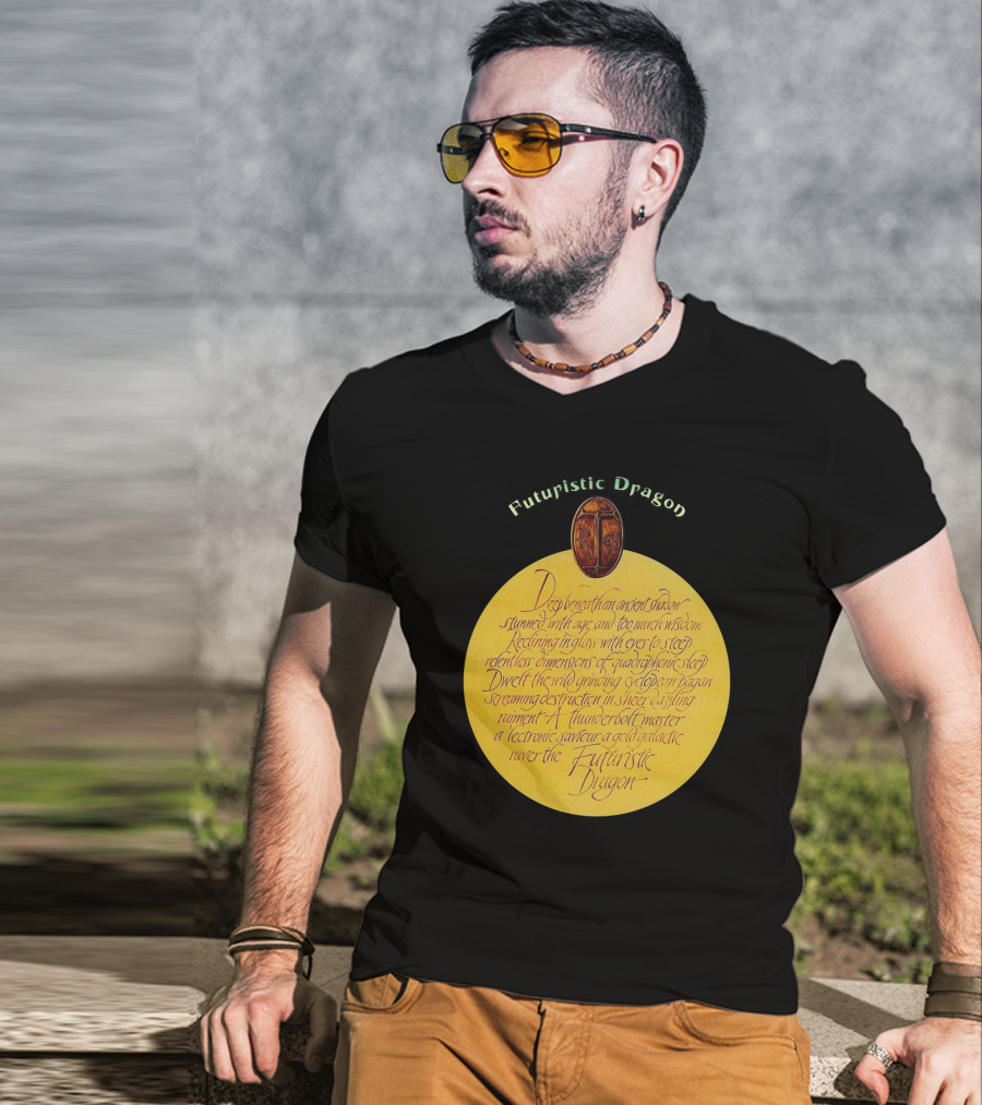 Futuristic Dragon Ancient Steed Thunderbolt Monster Galactic Raver T-Shirt