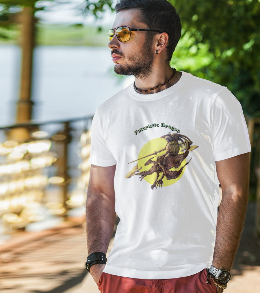 Futuristic Dragon Warrior Riding Sky Beast T-Shirt