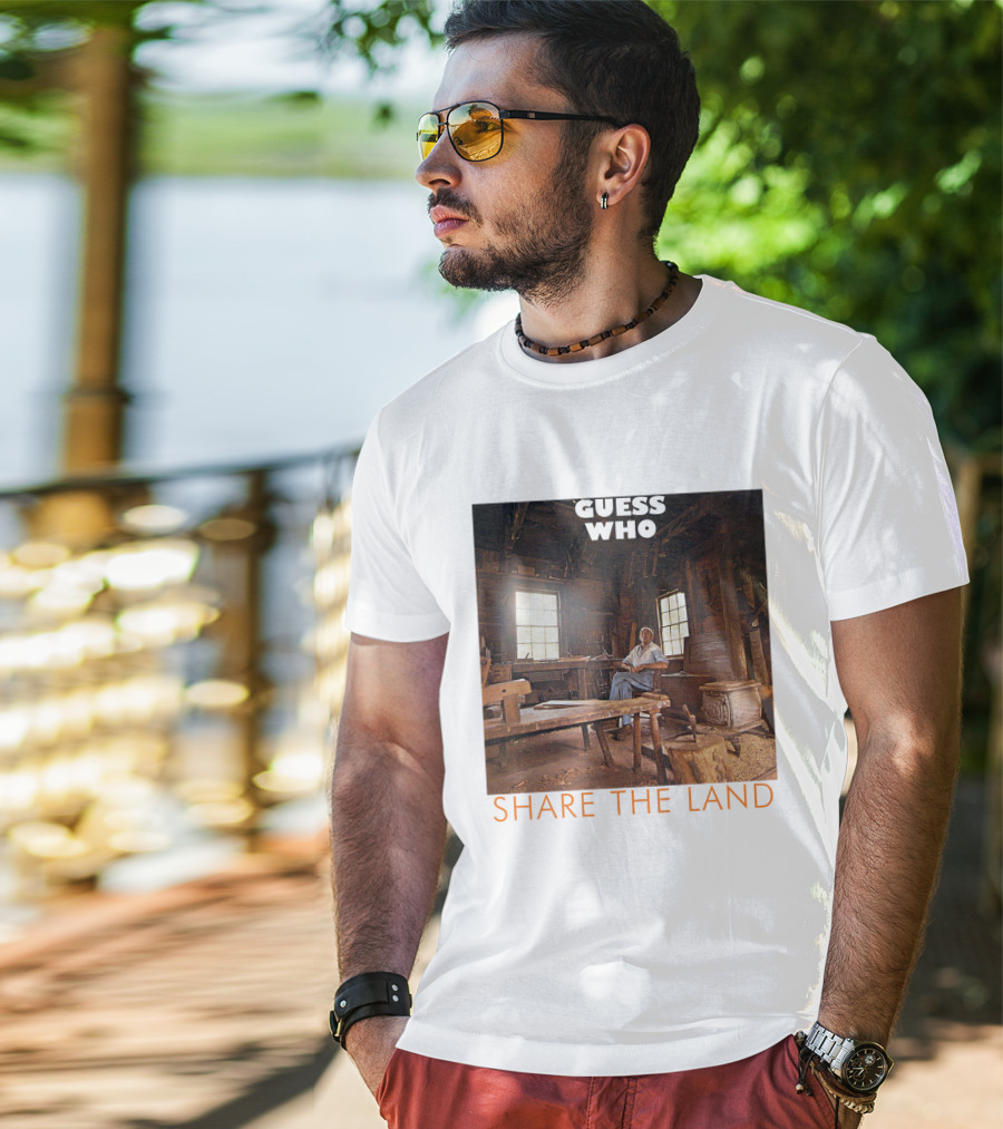 Guess Who Share The Land Rustic Cabin Scene T-Shirt