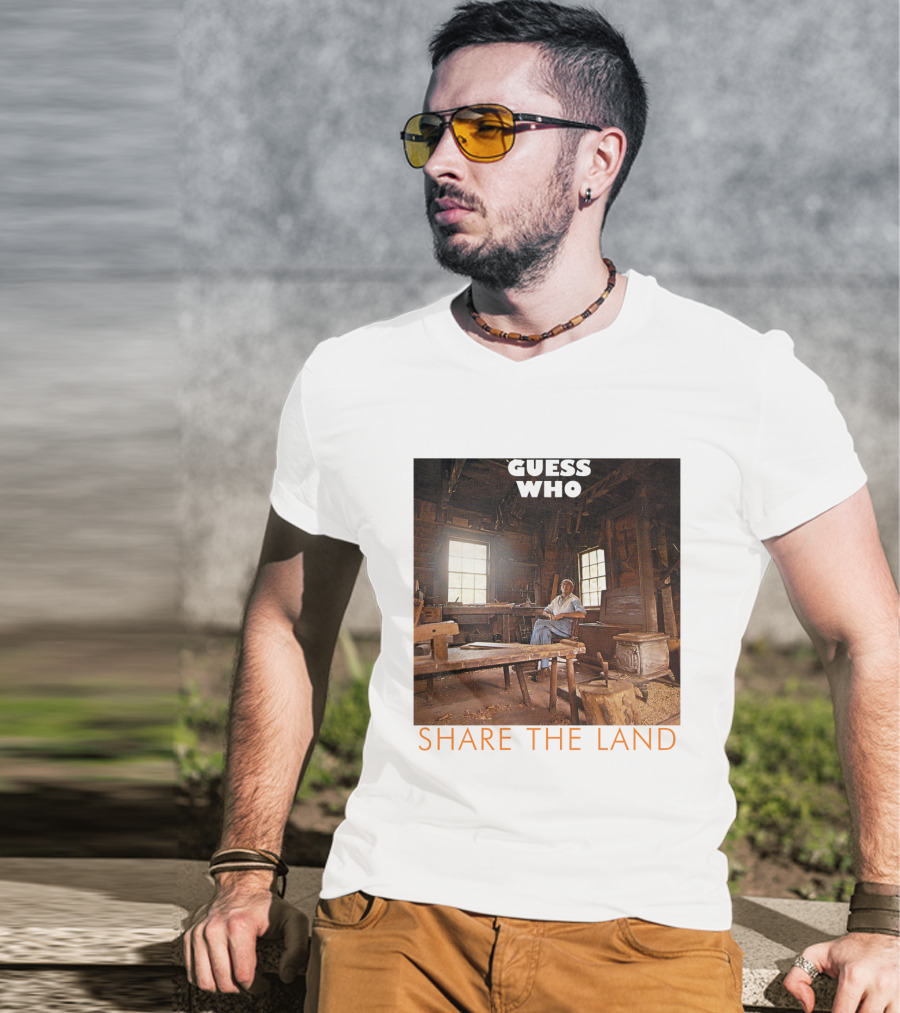 Guess Who Share The Land Rustic Cabin Scene T-Shirt