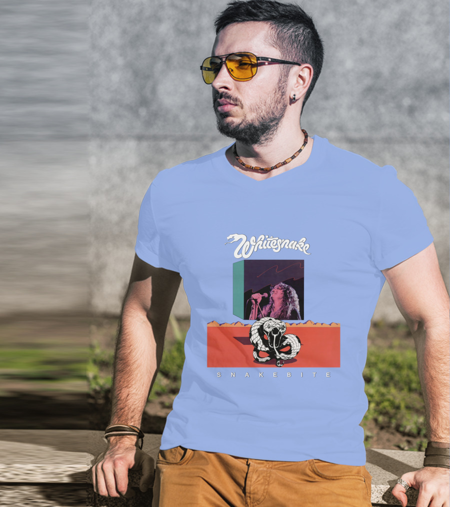Whitesnake Snakebite Vintage Album Art With Snake And Singer T-Shirt