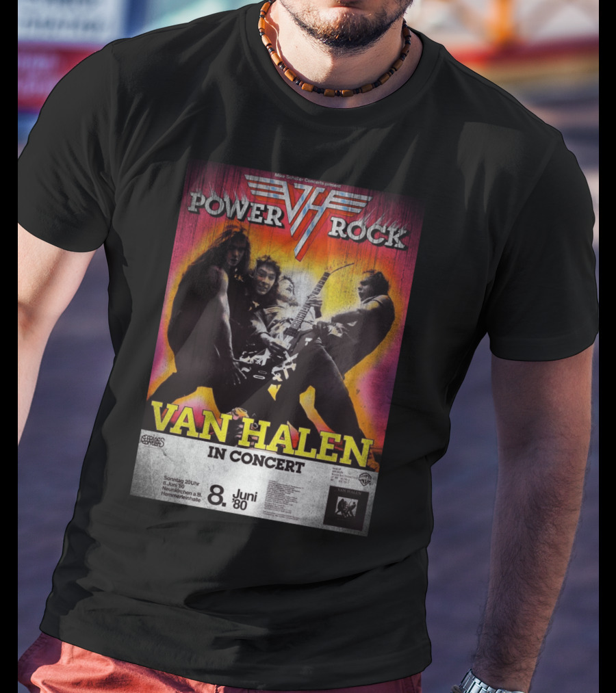 Van Halen Power Rock Concert 8 June 1980 Germany T-Shirt