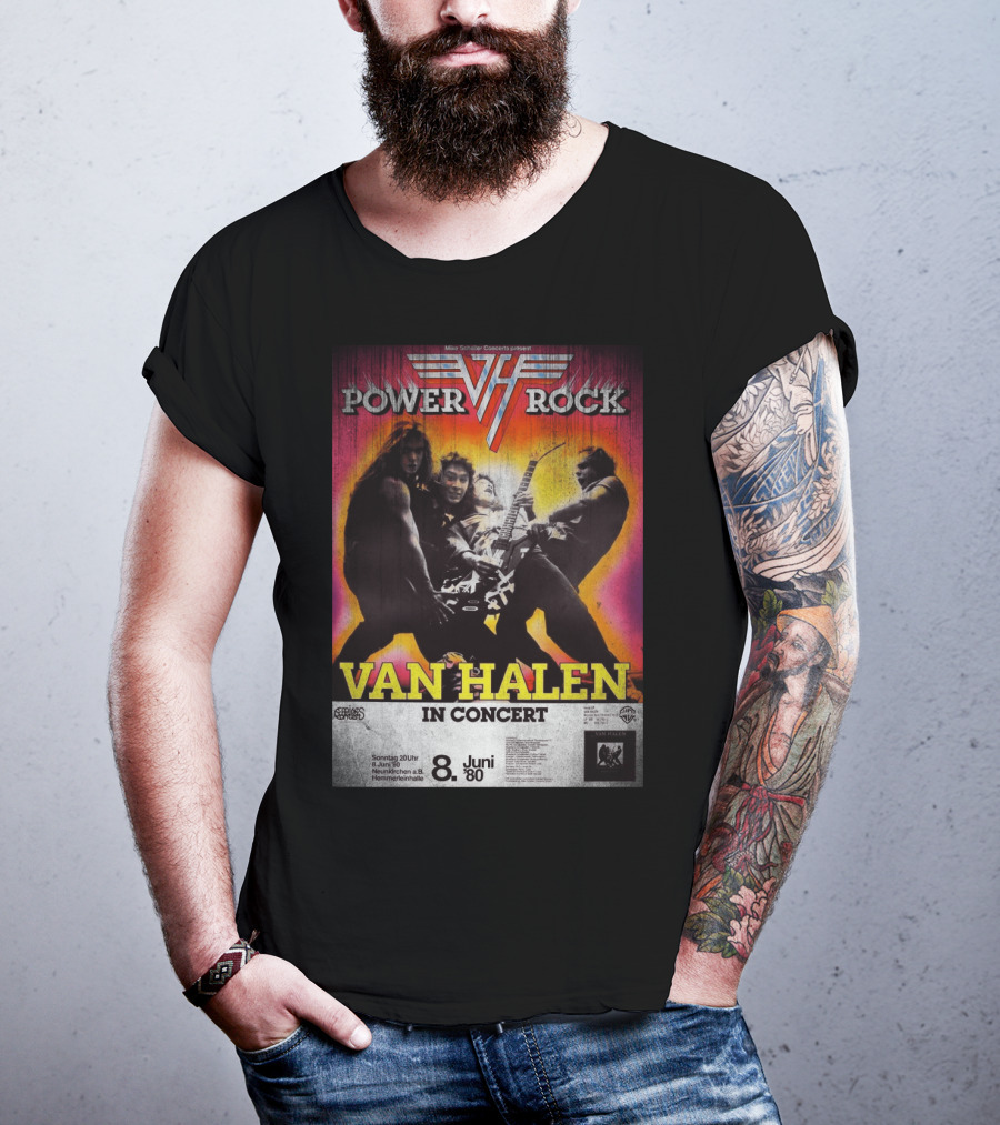 Van Halen Power Rock Concert 8 June 1980 Germany T-Shirt