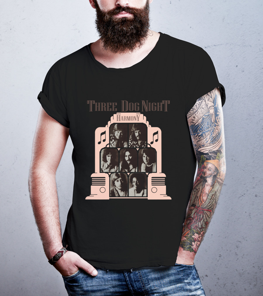 Three Dog Night Harmony Album Cover Jukebox T-Shirt