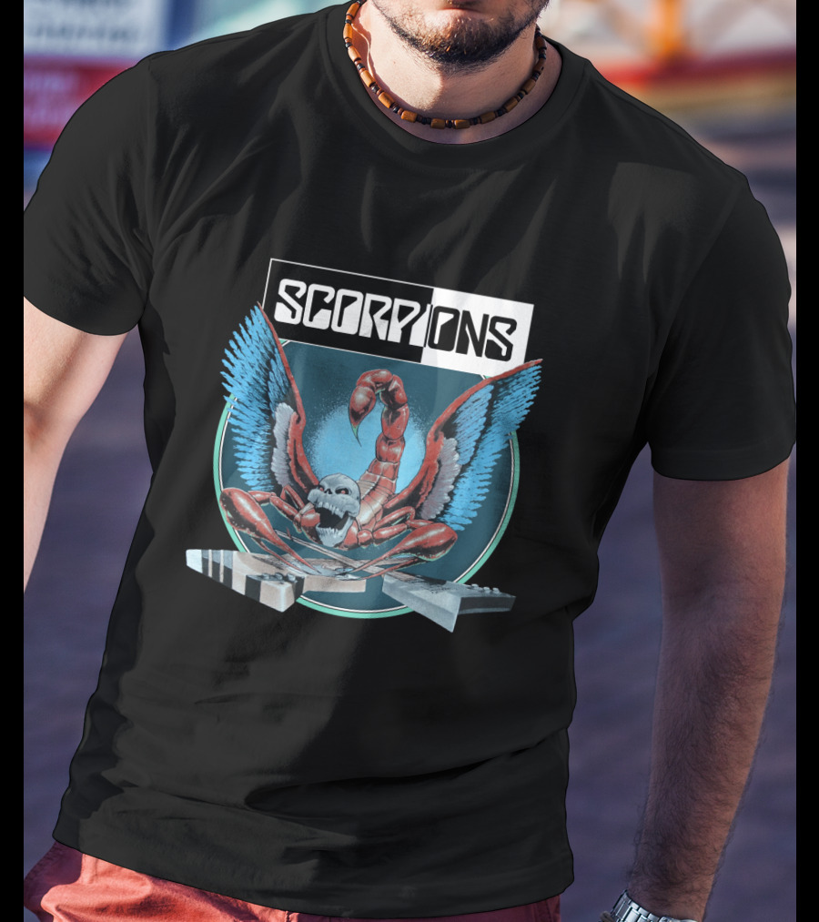 Scorpions Winged Scorpion With Broken Guitar Necks T-Shirt