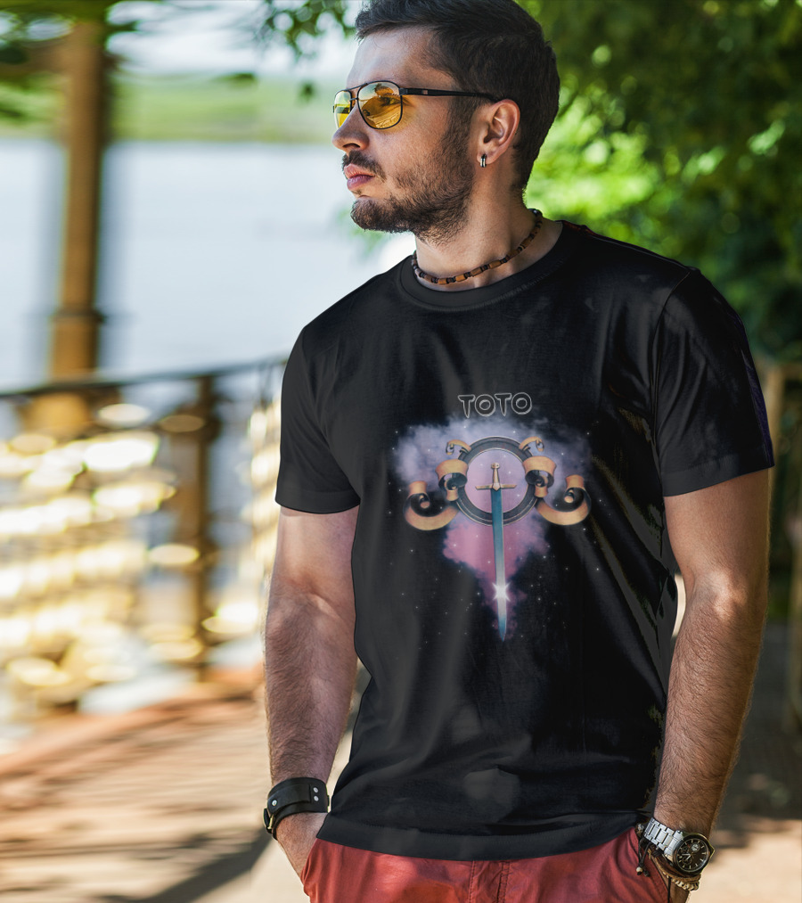 Toto Space Sword Logo Design With Cosmic Scrolls T-Shirt