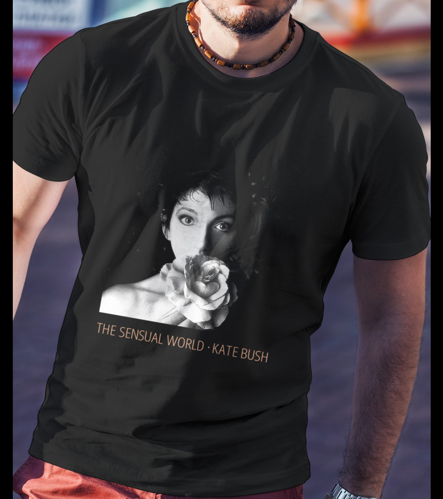 The Sensual World Kate Bush Flower Portrait Black And White T-Shirt