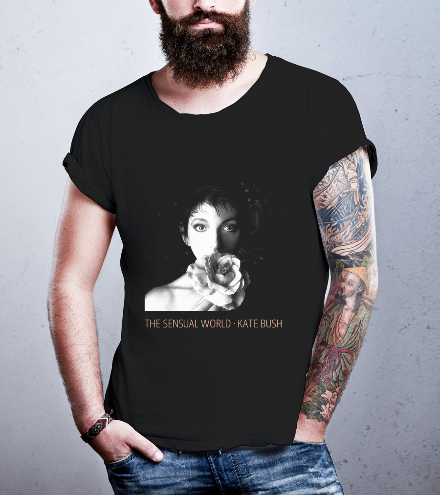 The Sensual World Kate Bush Flower Portrait Black And White T-Shirt