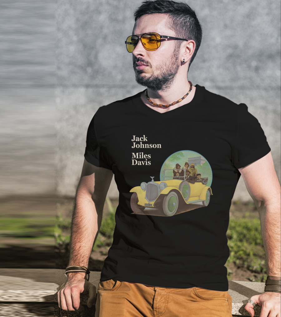 Jack Johnson Miles Davis Vintage Car Artwork T-Shirt