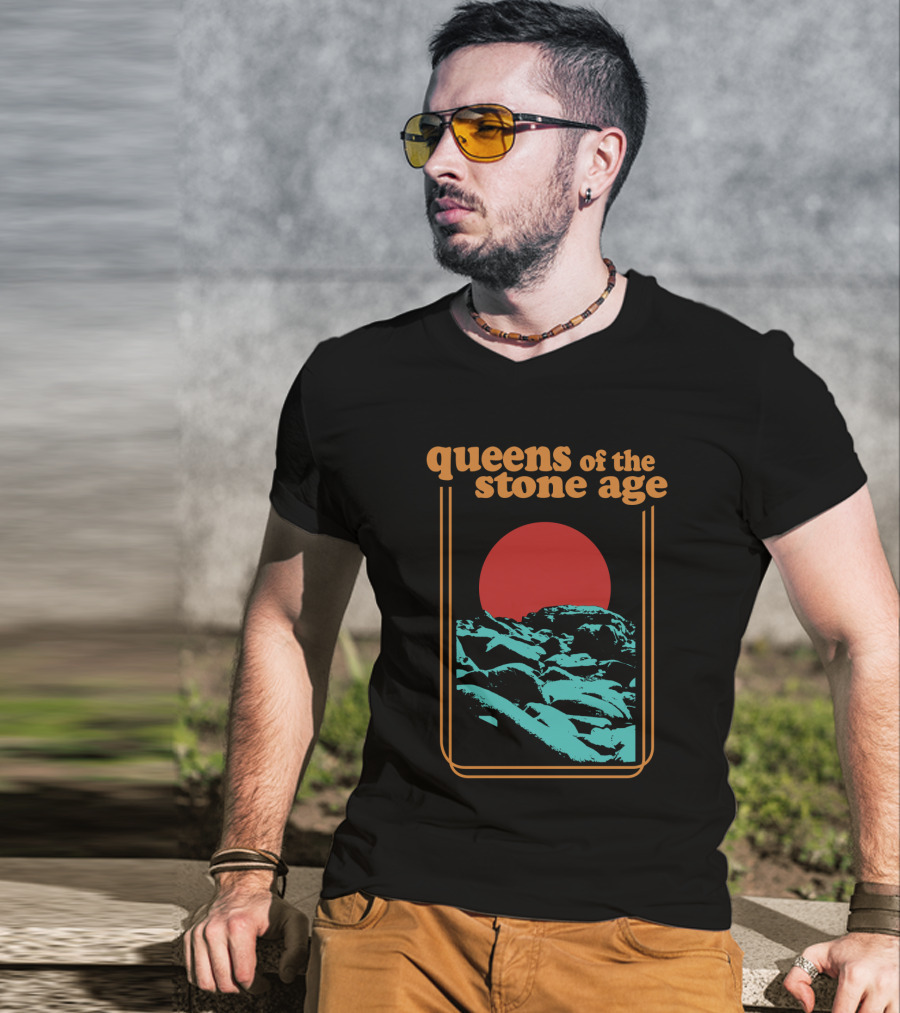 Queens Of The Stone Age Red Sun Mountain Landscape T-Shirt