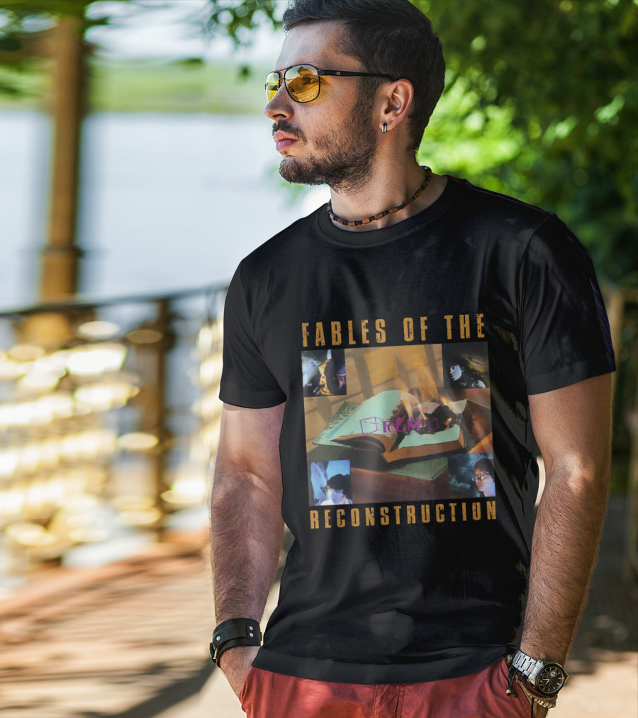 Fables Of The Reconstruction Rem-Ms Burning Book Collage T-Shirt