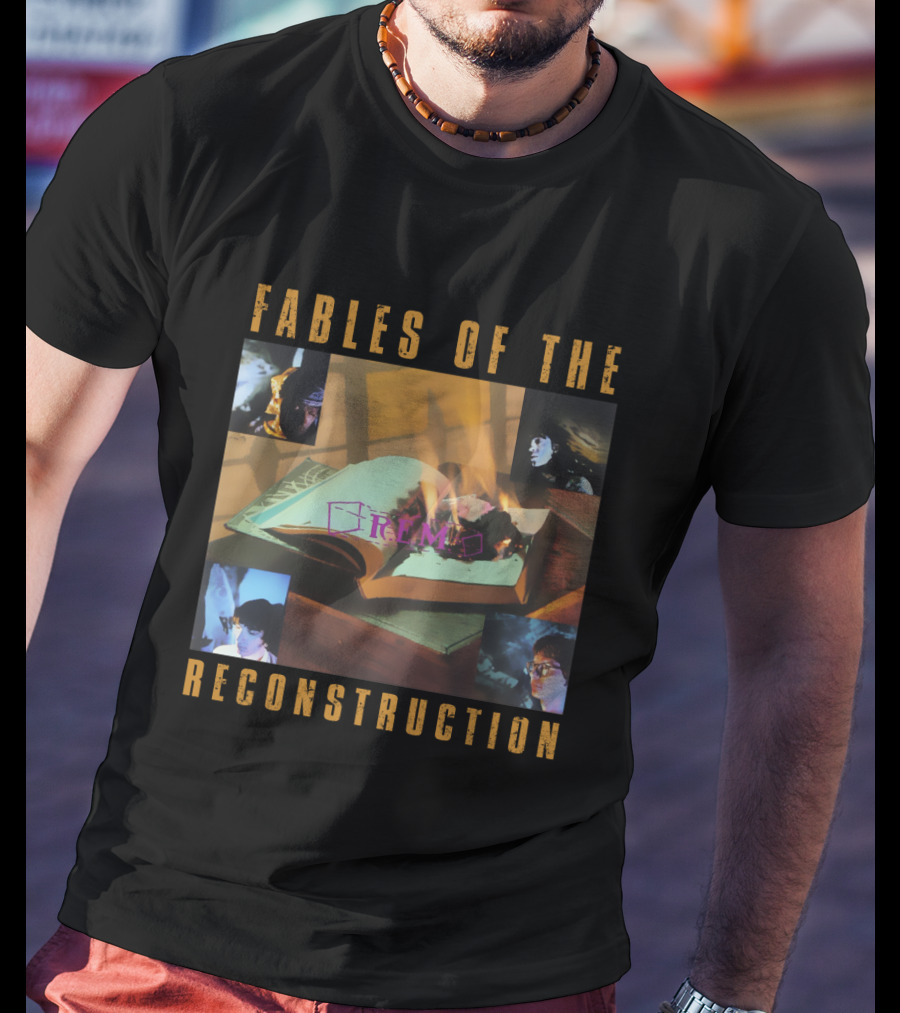 Fables Of The Reconstruction Rem-Ms Burning Book Collage T-Shirt