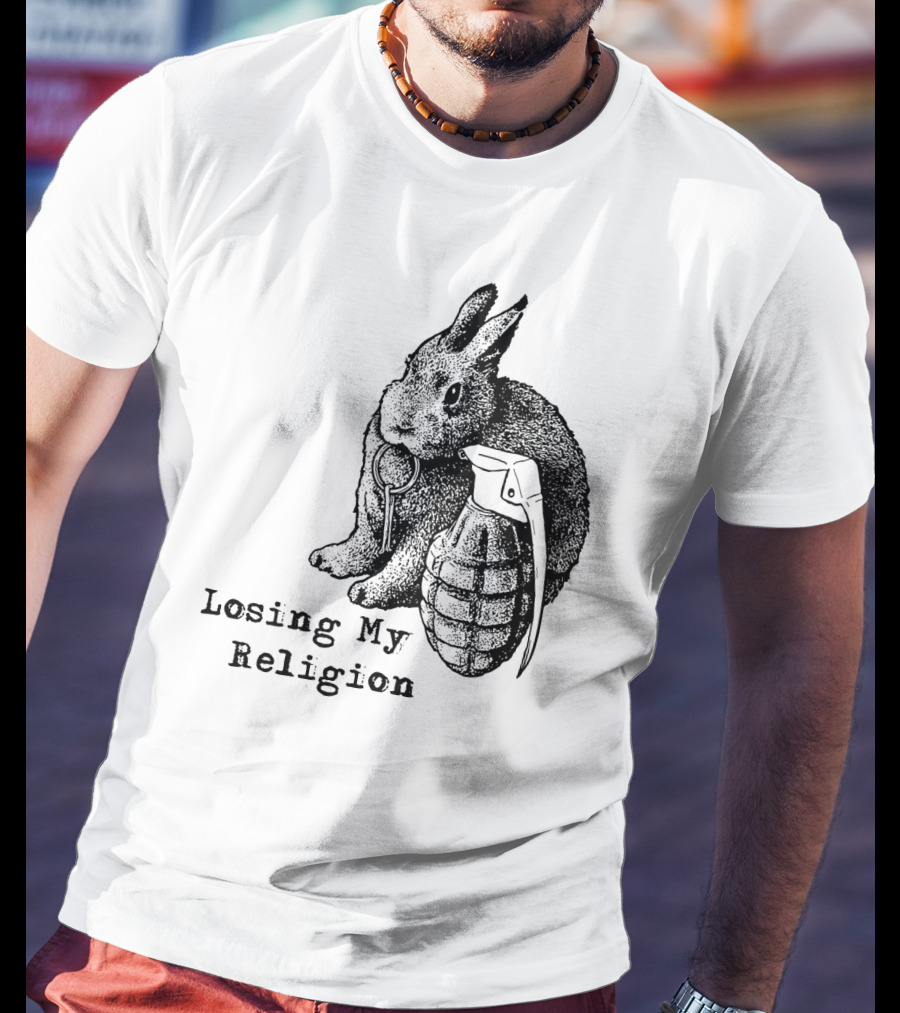 Losing My Religion Surreal Rabbit Grenade T-Shirt