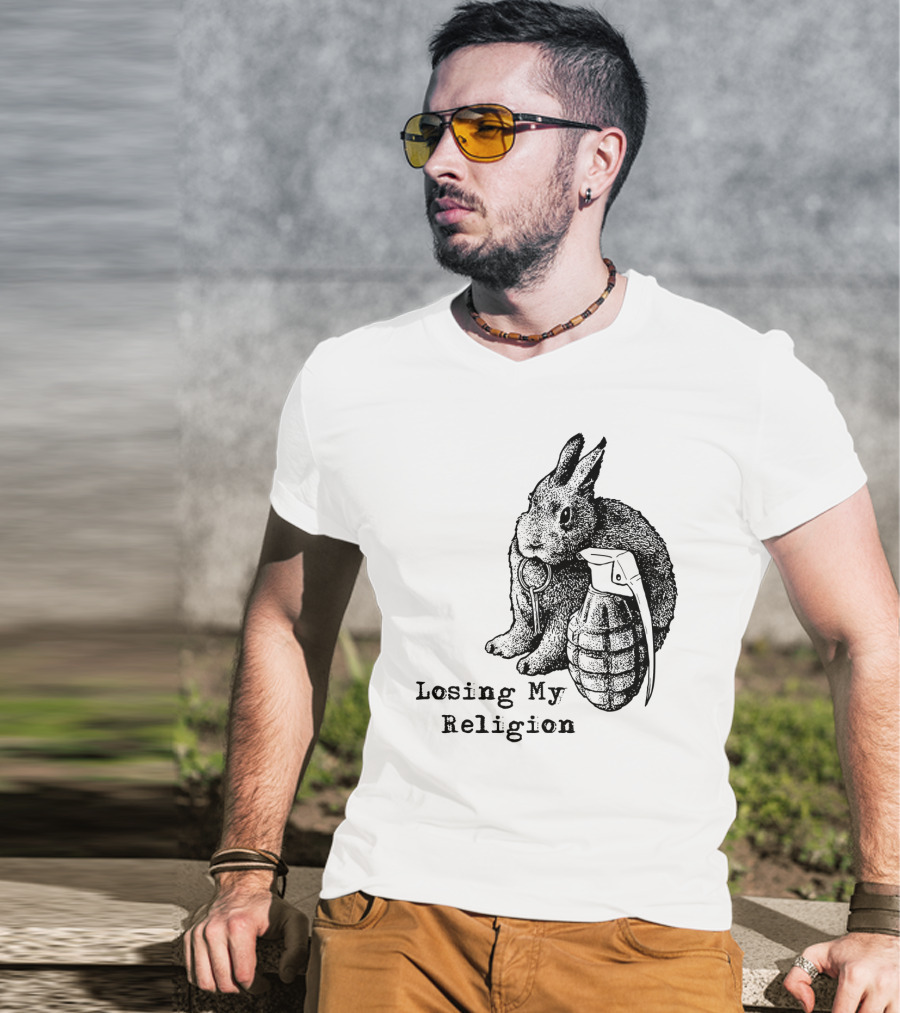 Losing My Religion Surreal Rabbit Grenade T-Shirt