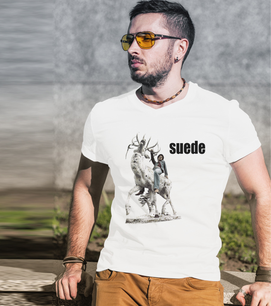 Suede Riding Stag Sculpture T-Shirt