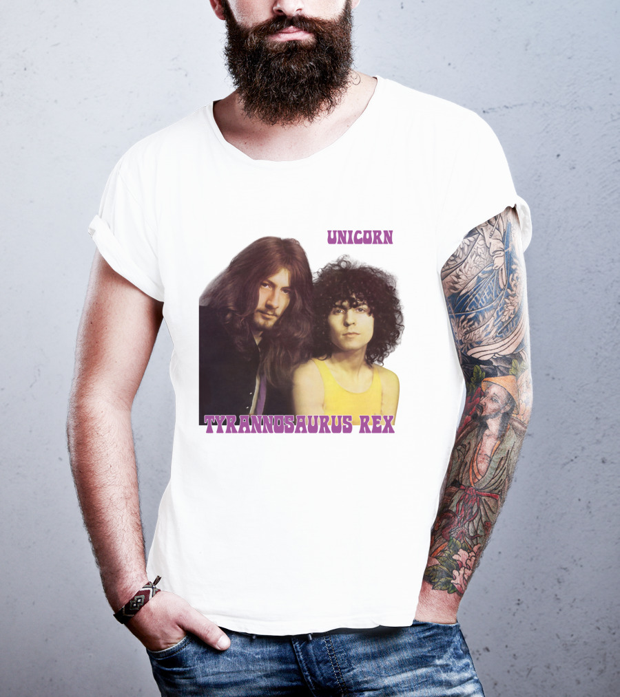 Unicorn Tyrannosaurus Rex Band Members Retro Photo T-Shirt