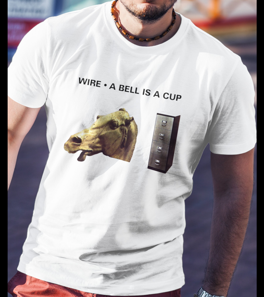 Wire A Bell Is A Cup Horse Head Sculpture Filing Cabinet T-Shirt