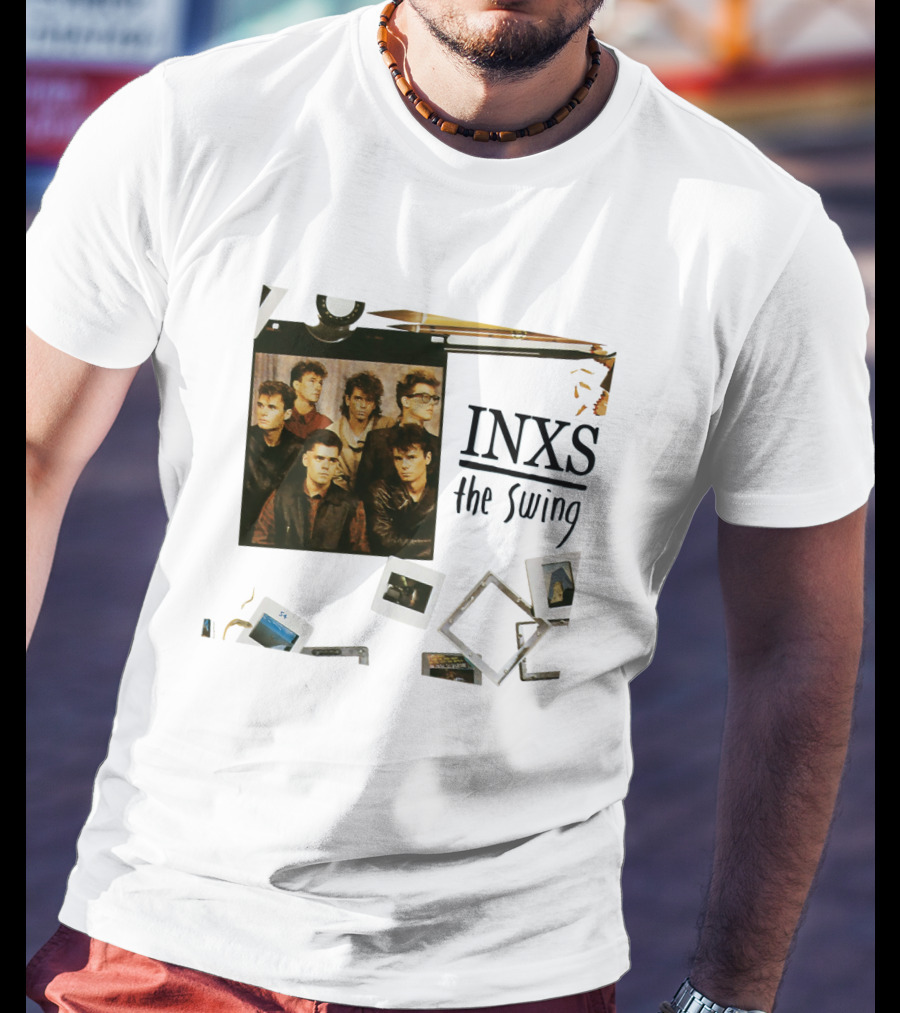 INXS The Swing Album Cover Group Photo With Film Reel And Slides T-Shirt