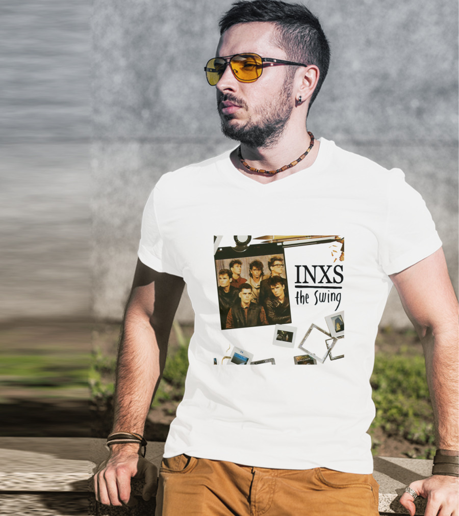 INXS The Swing Album Cover Group Photo With Film Reel And Slides T-Shirt