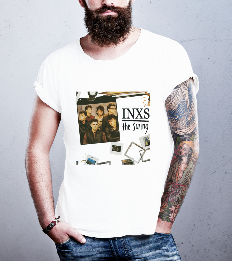 INXS The Swing Album Cover Group Photo With Film Reel And Slides T-Shirt