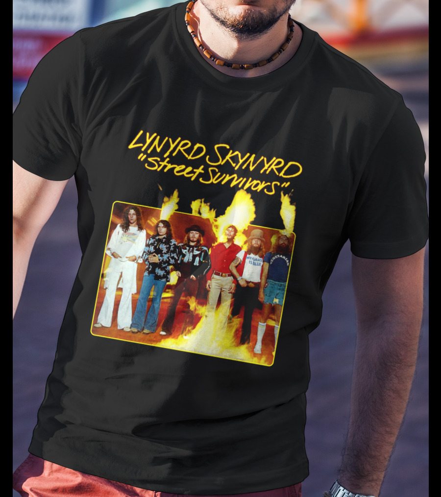 Lynyrd Skynyrd Street Survivors Album Cover Art Fiery T-Shirt