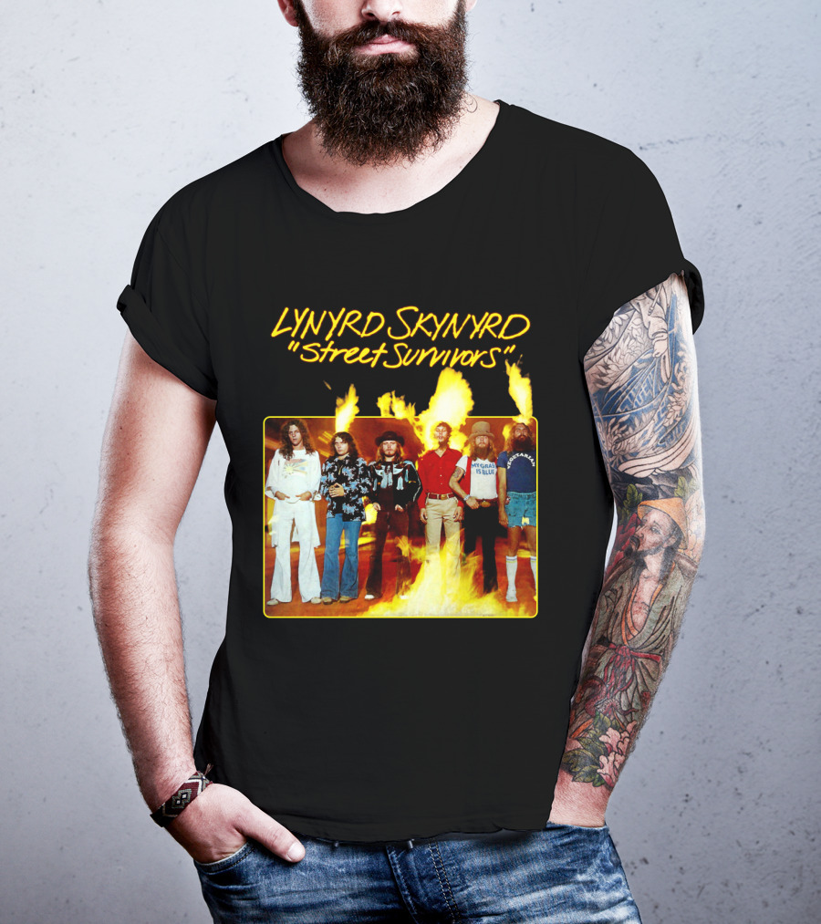 Lynyrd Skynyrd Street Survivors Album Cover Art Fiery T-Shirt