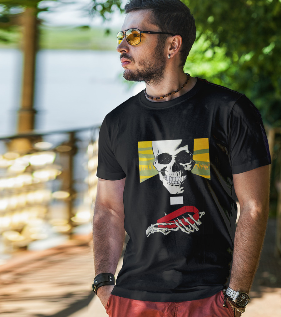 Brlg Skull Holding Red Object T-Shirt