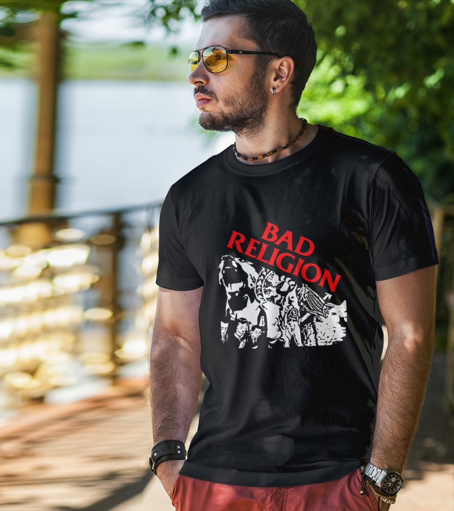 Bad Religion Collage Of Black And White Figures T-Shirt