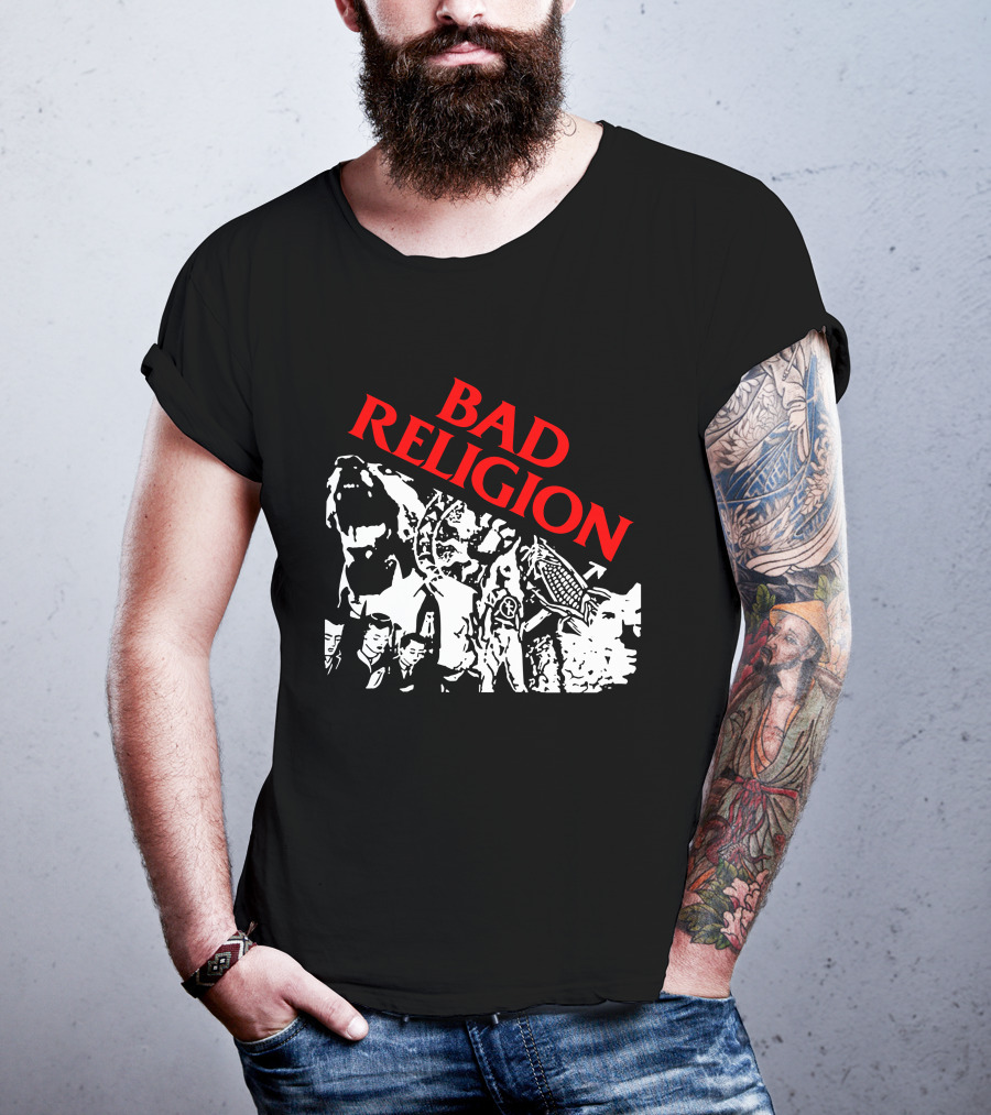 Bad Religion Collage Of Black And White Figures T-Shirt