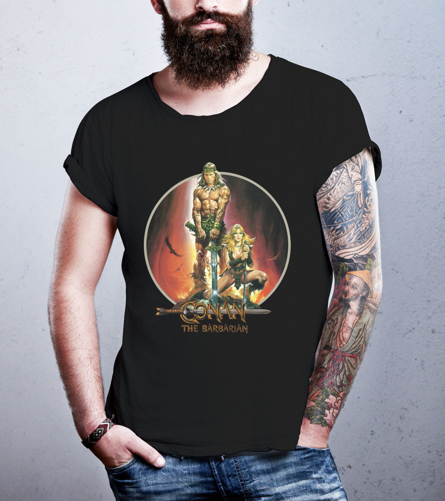 Conan The Barbarian Sword And Sorcery Fantasy Artwork T-Shirt
