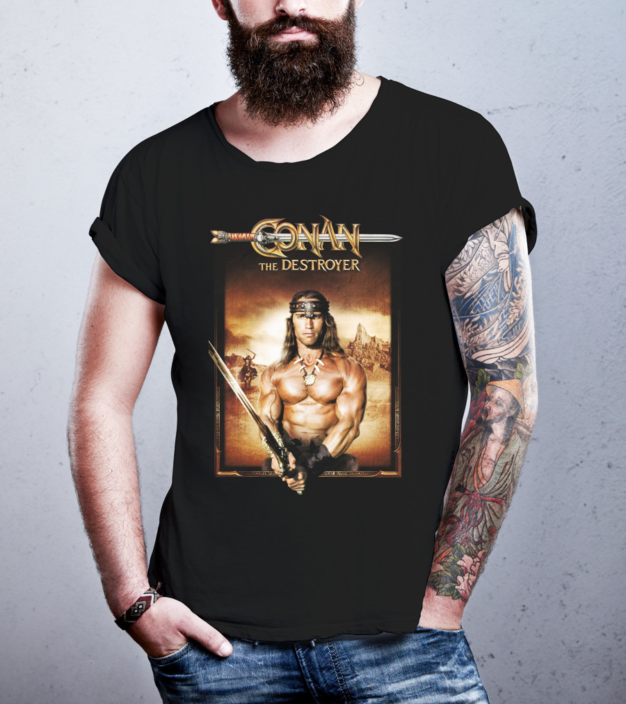 Conan The Destroyer Warrior Sword Barbarian Fantasy Adventure T-Shirt