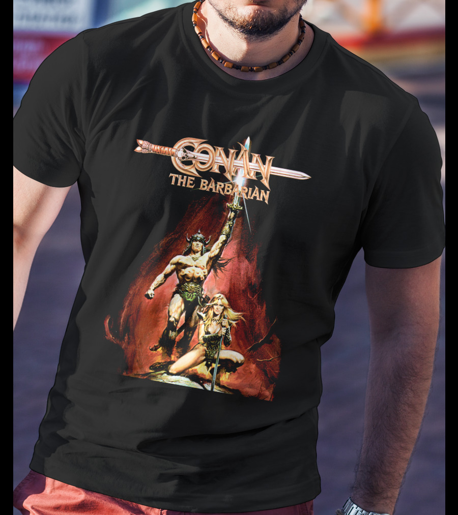 Conan The Barbarian Sword And Warrior Artwork T-Shirt