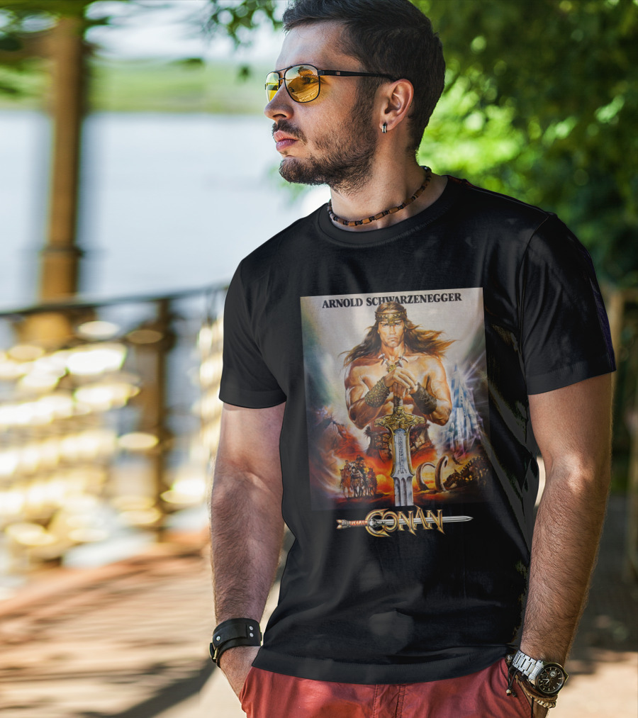 Arnold Schwarzenegger Conan The Barbarian Movie Poster T-Shirt