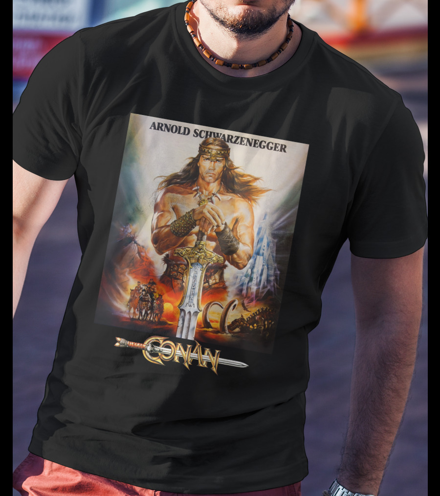 Arnold Schwarzenegger Conan The Barbarian Movie Poster T-Shirt