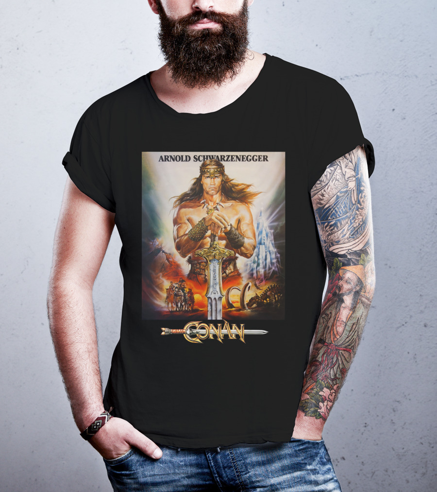 Arnold Schwarzenegger Conan The Barbarian Movie Poster T-Shirt