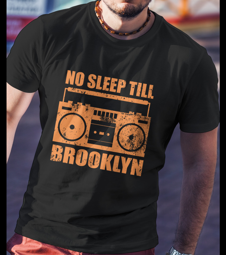 No Sleep Till Brooklyn Vintage Boombox T-Shirt