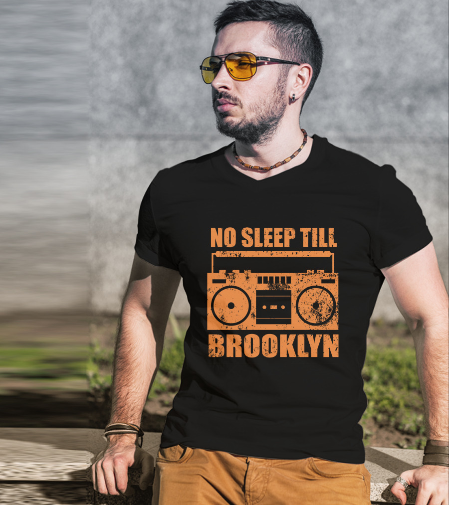No Sleep Till Brooklyn Vintage Boombox T-Shirt