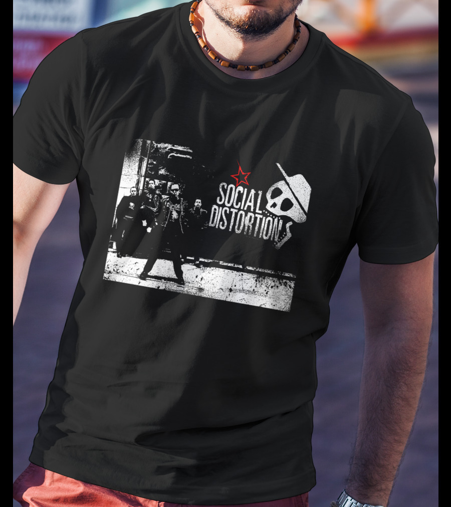 Social Distortions Skull Star Cowboy Hat Rebel Group T-Shirt