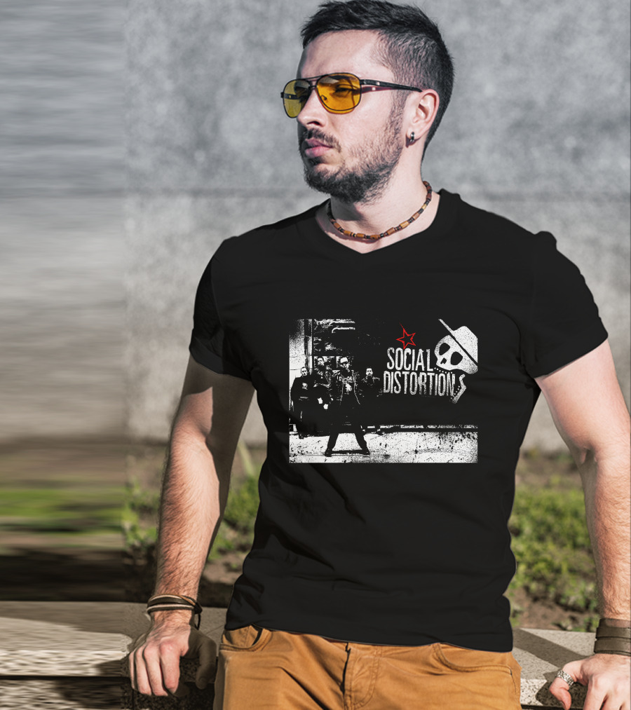 Social Distortions Skull Star Cowboy Hat Rebel Group T-Shirt