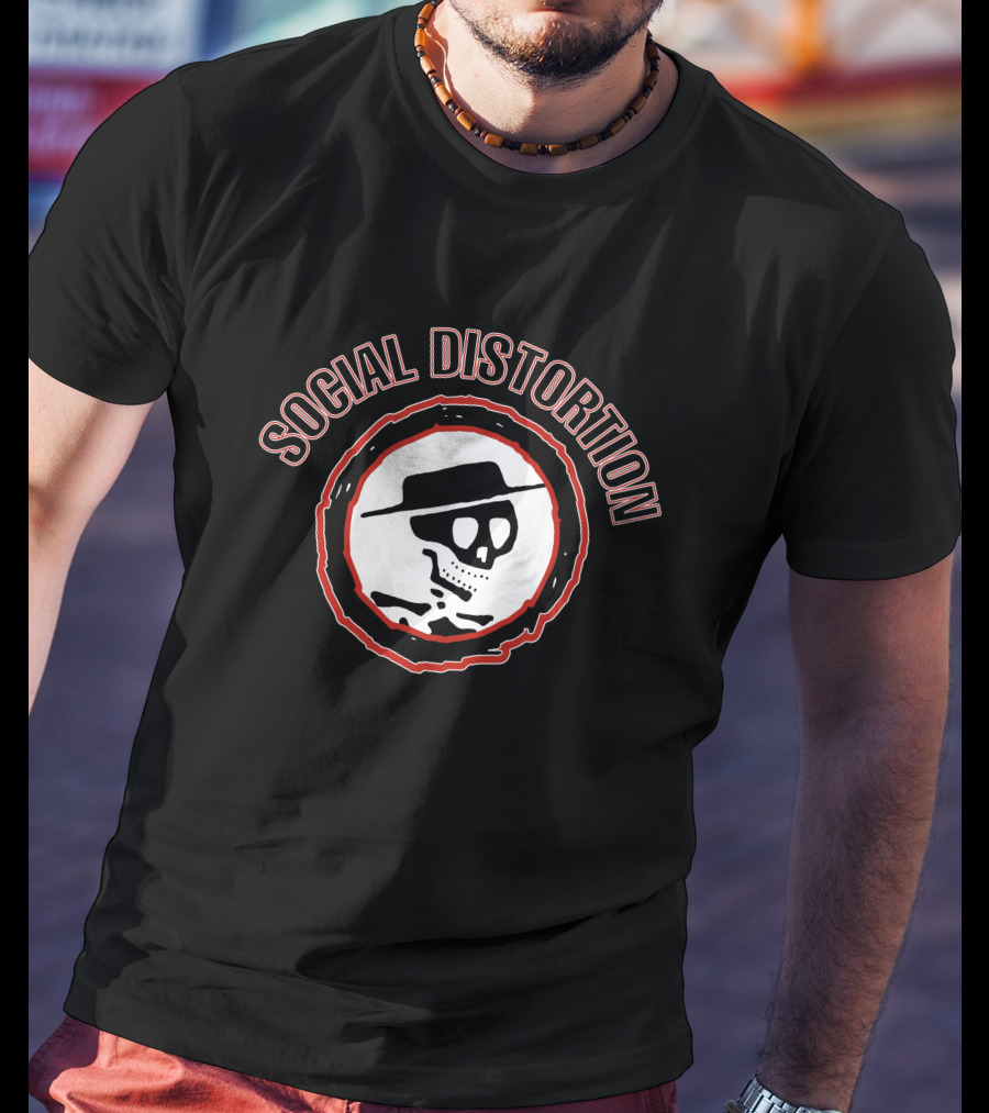 Social Distortion Skeleton Logo With Hat T-Shirt