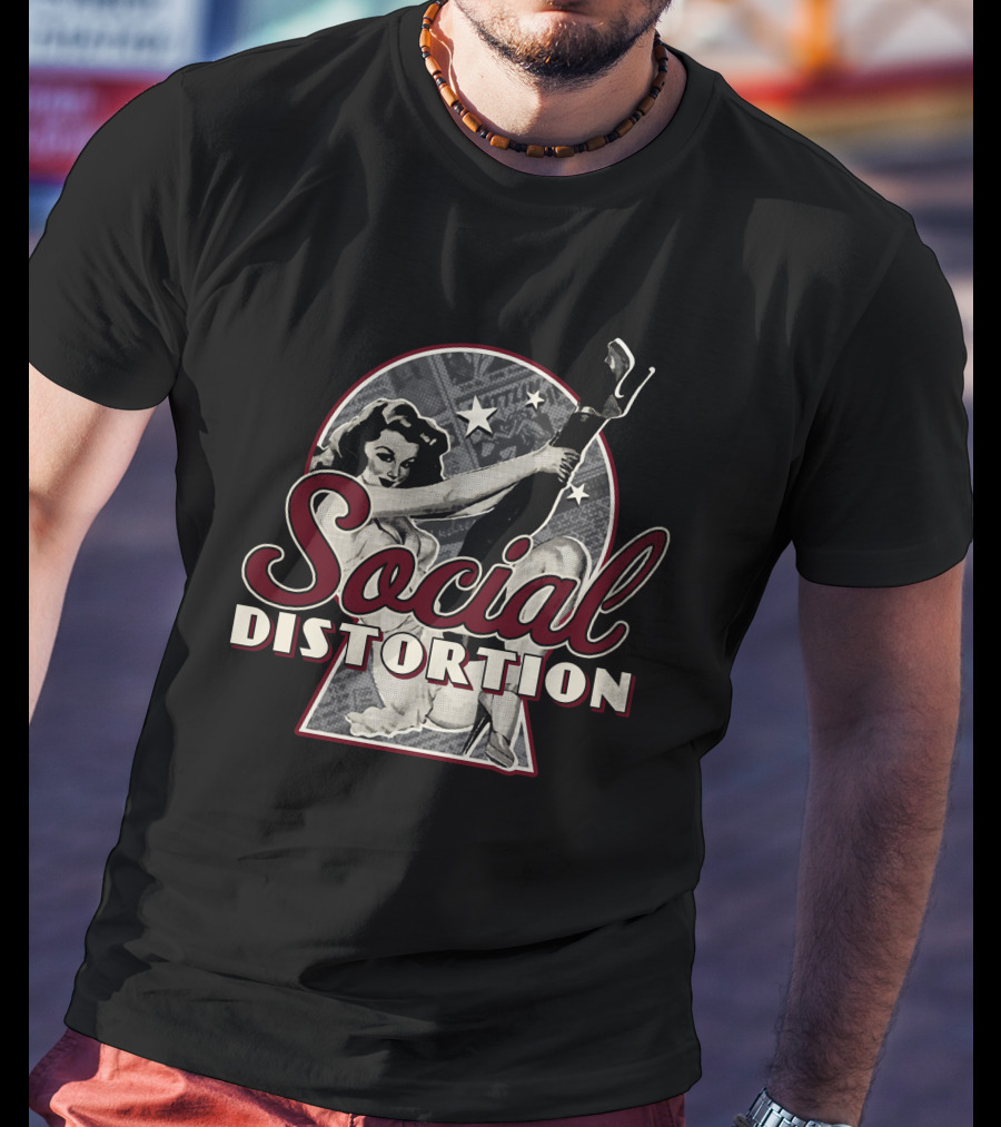 Social Distortion Retro Pin-Up Girl Art T-Shirt